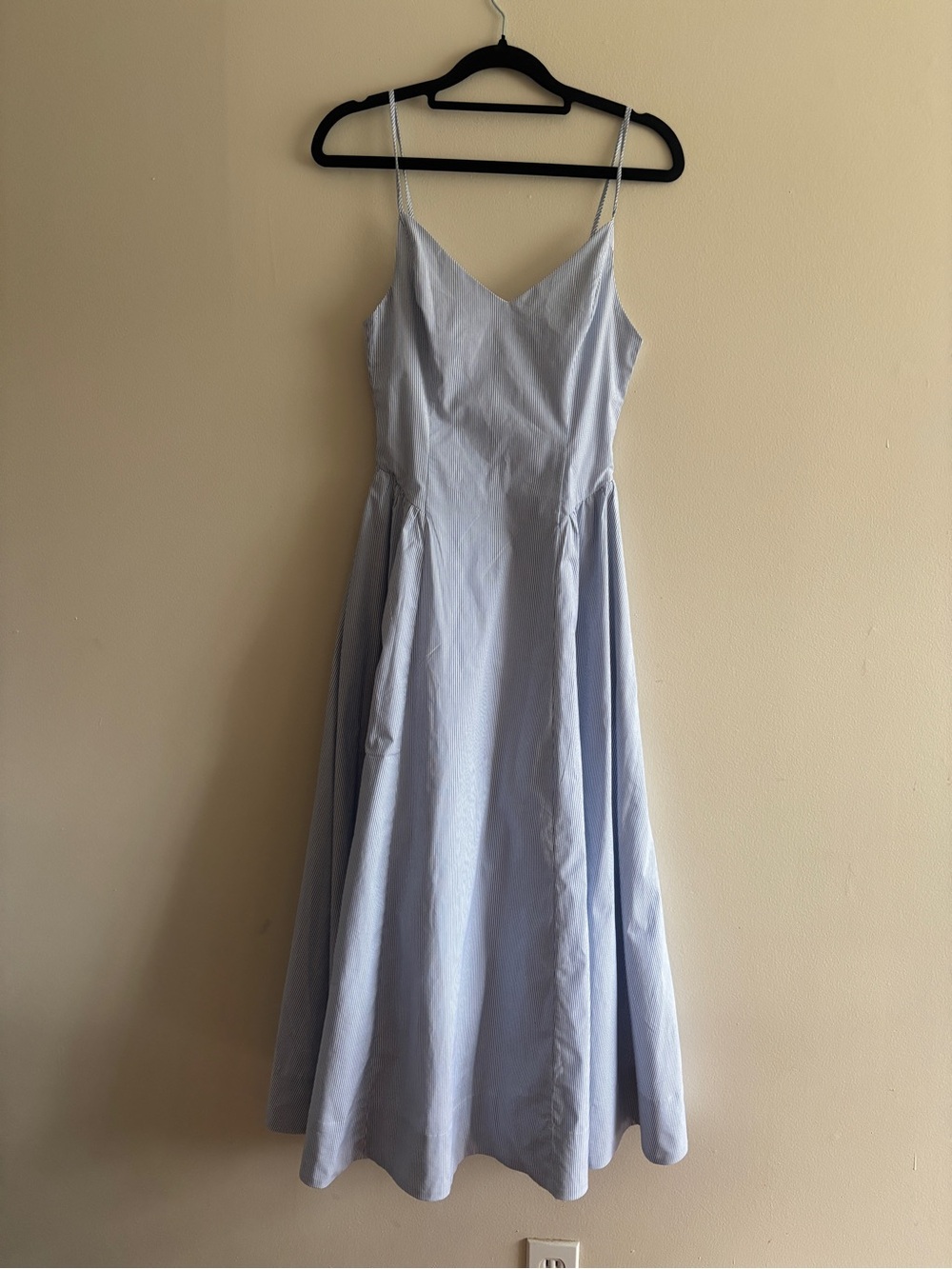 Aritzia Light Blue Spaghetti-Strap Midi Dress